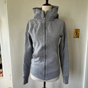 Lululemon Heathered Gray Full-Zip Hooded Sweatshirt - Size 4